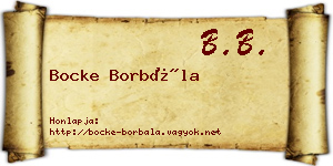 Bocke Borbála névjegykártya