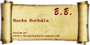 Bocke Borbála névjegykártya